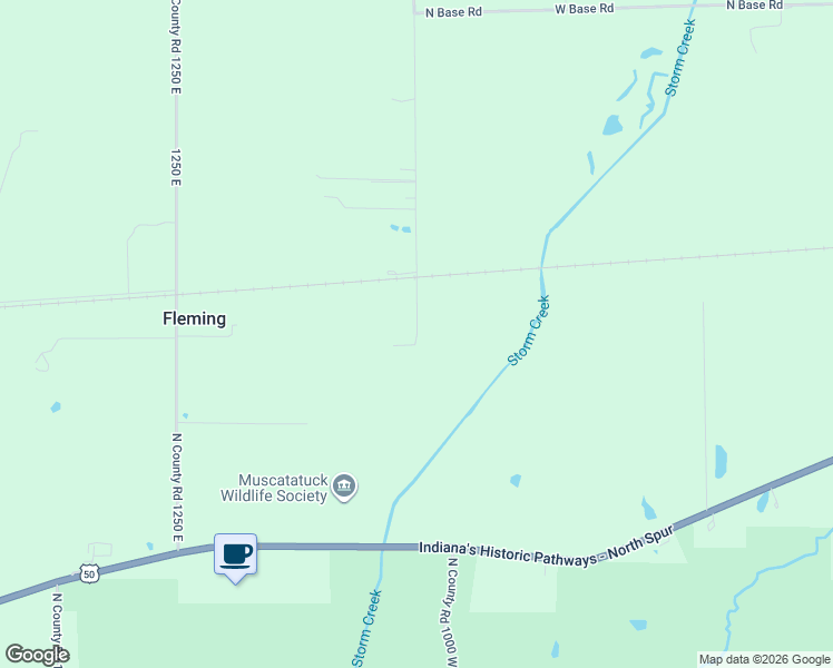 map of restaurants, bars, coffee shops, grocery stores, and more near 6300 North County Road 1300 East in Seymour
