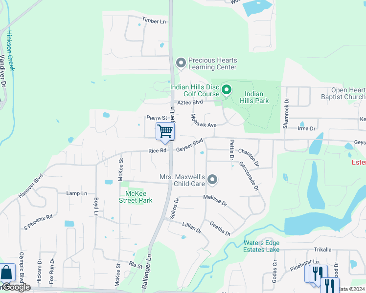 map of restaurants, bars, coffee shops, grocery stores, and more near 4809 Geyser Boulevard in Columbia