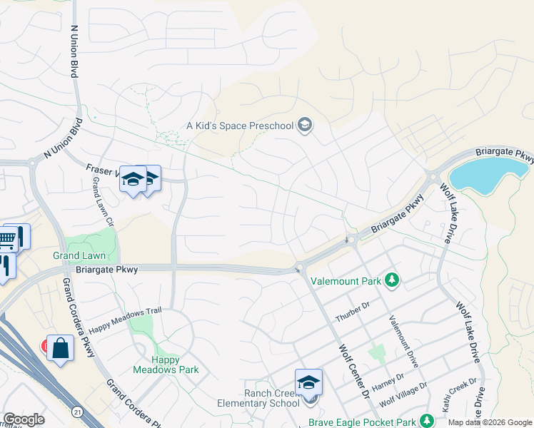 map of restaurants, bars, coffee shops, grocery stores, and more near 5759 ADKISSON PL in Colorado Springs