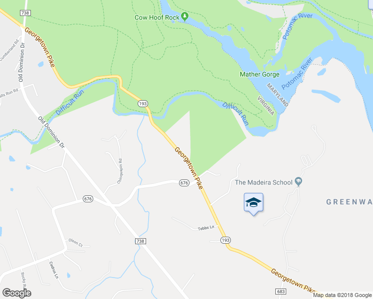 map of restaurants, bars, coffee shops, grocery stores, and more near 8626 Georgetown Pike in McLean