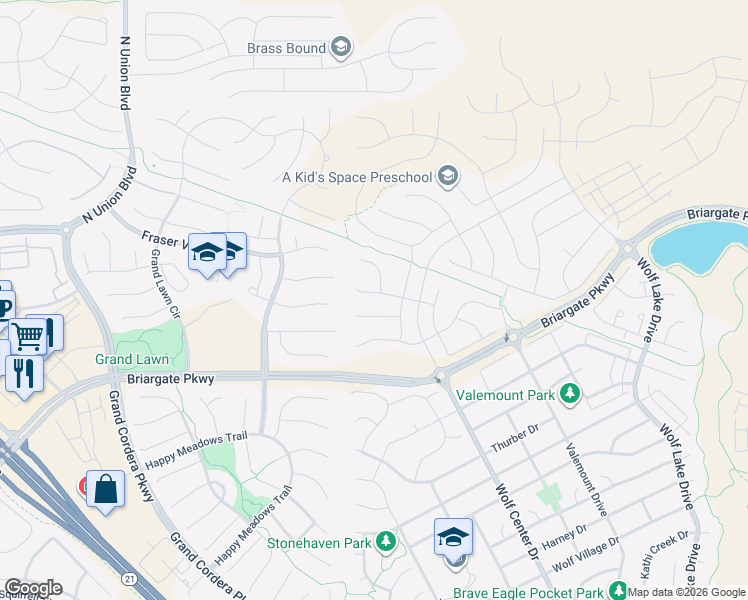 map of restaurants, bars, coffee shops, grocery stores, and more near 5759 ADKISSON PL in Colorado Springs