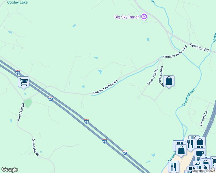 map of restaurants, bars, coffee shops, grocery stores, and more near Ritenour Hollow Road in Warren County