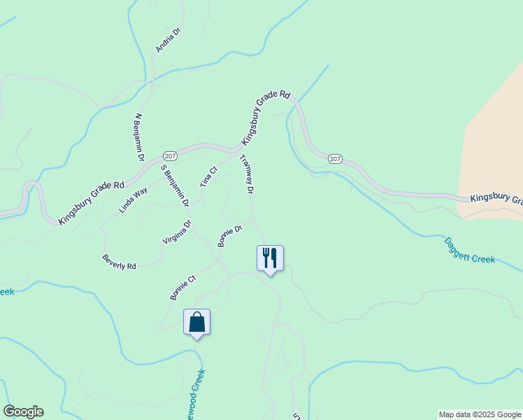 map of restaurants, bars, coffee shops, grocery stores, and more near 177 Tramway Drive in Stateline
