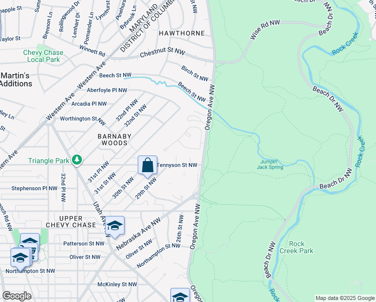 map of restaurants, bars, coffee shops, grocery stores, and more near 2712 Unicorn Lane Northwest in Washington