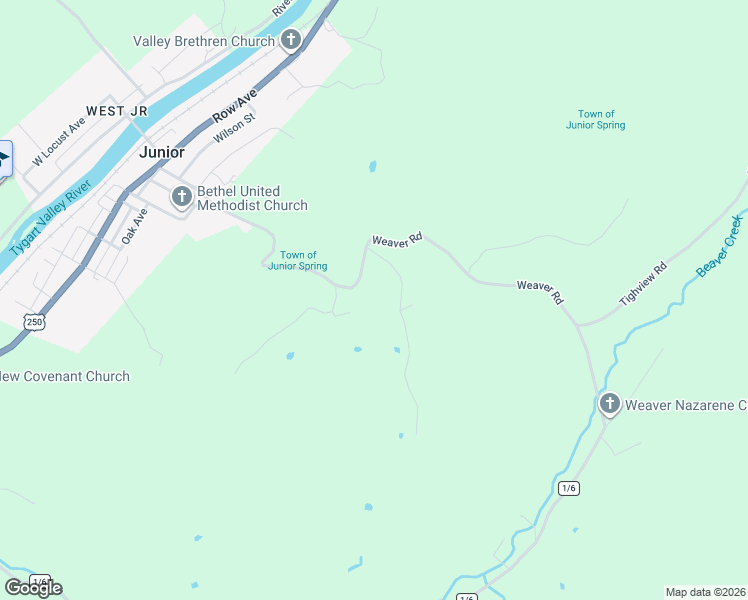 map of restaurants, bars, coffee shops, grocery stores, and more near Jackson Street in Elkins
