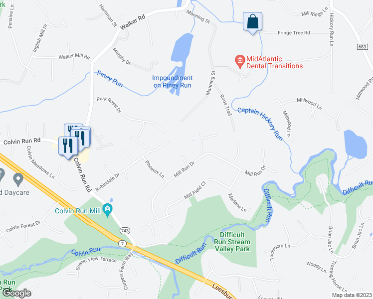 map of restaurants, bars, coffee shops, grocery stores, and more near 1101 Jonquil Circle in Great Falls