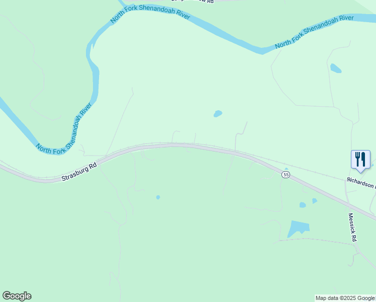 map of restaurants, bars, coffee shops, grocery stores, and more near 6233 Strasburg Road in Strasburg