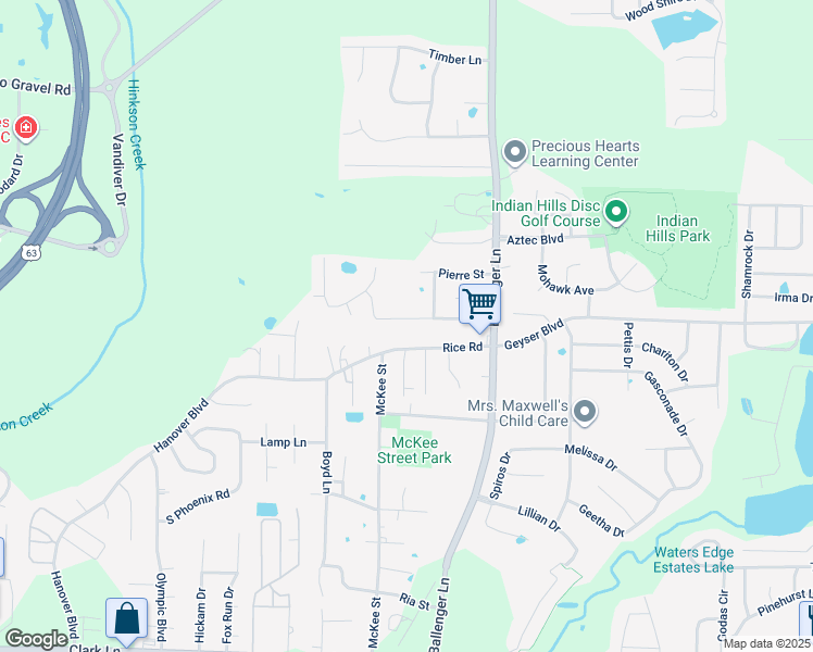 map of restaurants, bars, coffee shops, grocery stores, and more near 4525 Waterloo Drive in Columbia