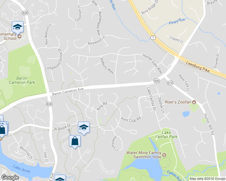 map of restaurants, bars, coffee shops, grocery stores, and more near 1311 Westhills Lane in Reston