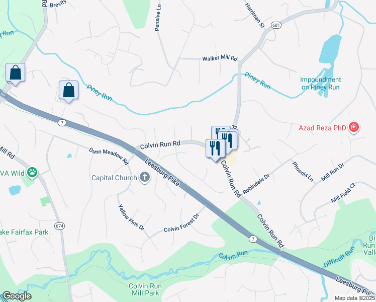 map of restaurants, bars, coffee shops, grocery stores, and more near 1203 Colvin Meadows Lane in Great Falls