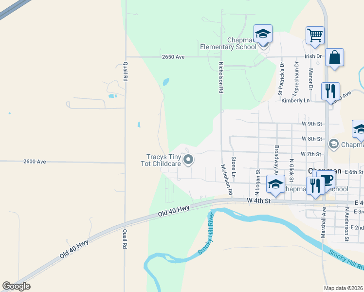 map of restaurants, bars, coffee shops, grocery stores, and more near 738 Oak Hill Drive in Chapman