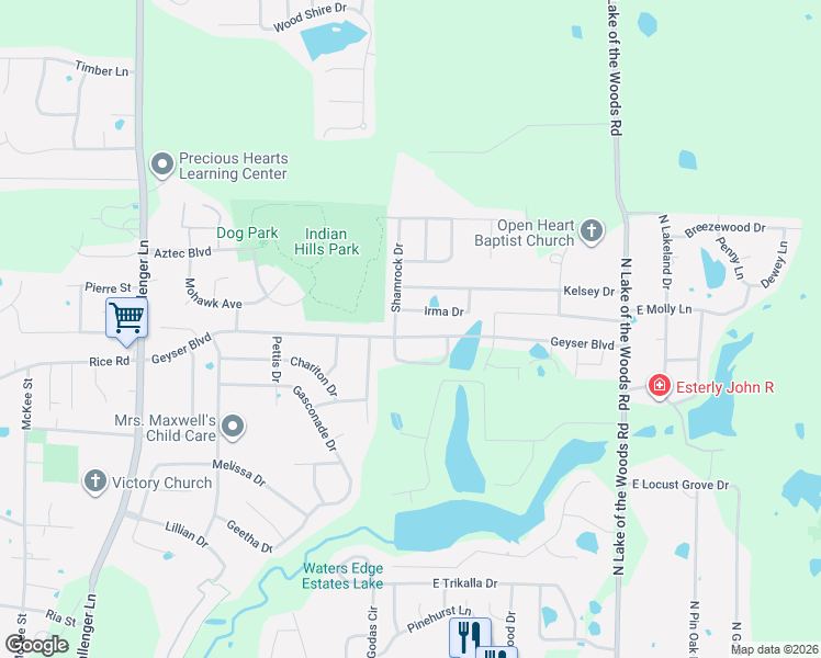map of restaurants, bars, coffee shops, grocery stores, and more near 2208-2210 Shamrock Drive in Columbia