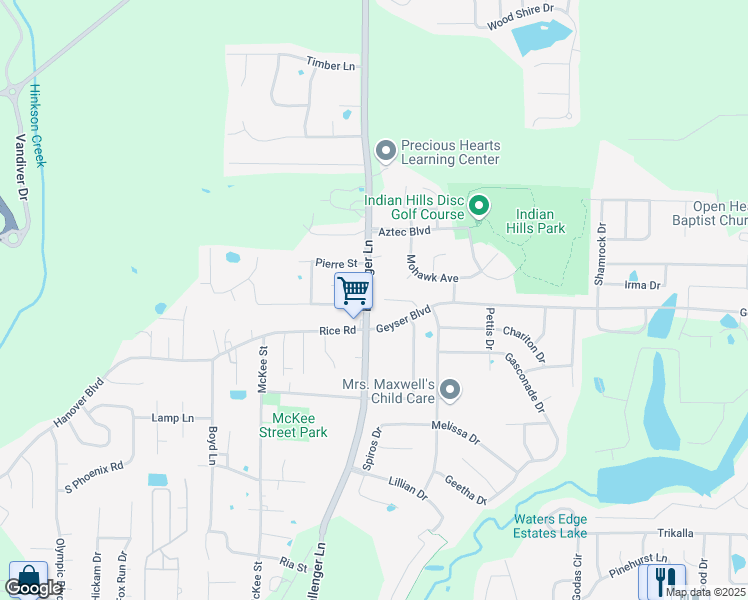 map of restaurants, bars, coffee shops, grocery stores, and more near 4801-4803 Moniteau in Columbia