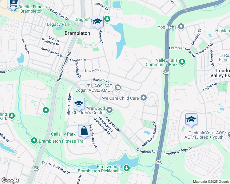map of restaurants, bars, coffee shops, grocery stores, and more near 23230 Grayling Terrace in Ashburn