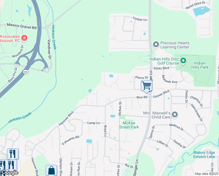 map of restaurants, bars, coffee shops, grocery stores, and more near 4401 Stevendave Drive in Columbia