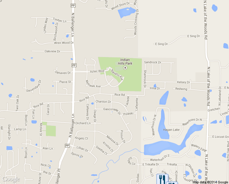 map of restaurants, bars, coffee shops, grocery stores, and more near 5107 Rice Road in Columbia