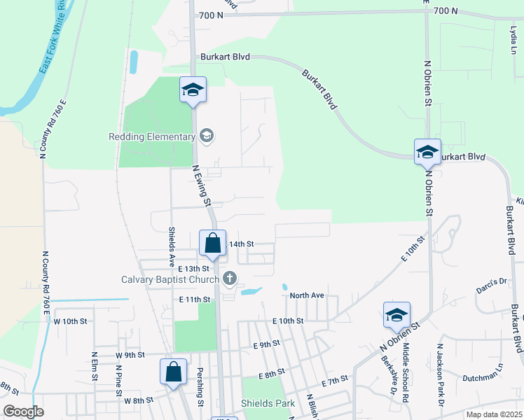 map of restaurants, bars, coffee shops, grocery stores, and more near 425 Skaggs Court in Seymour