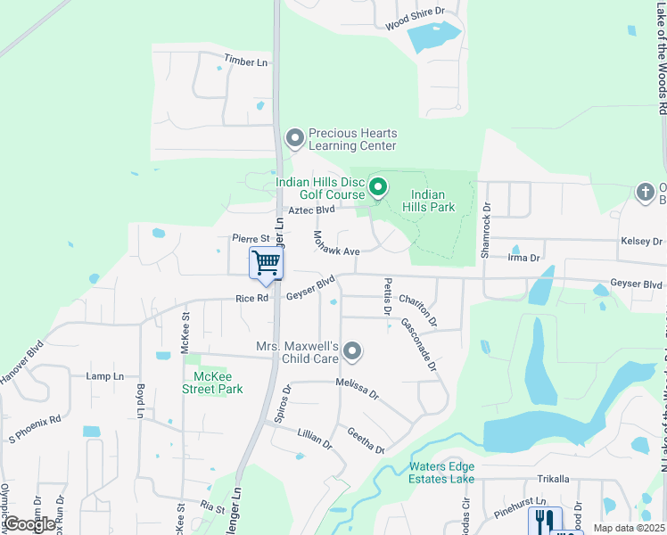 map of restaurants, bars, coffee shops, grocery stores, and more near 4913-4915 Rice Road in Columbia