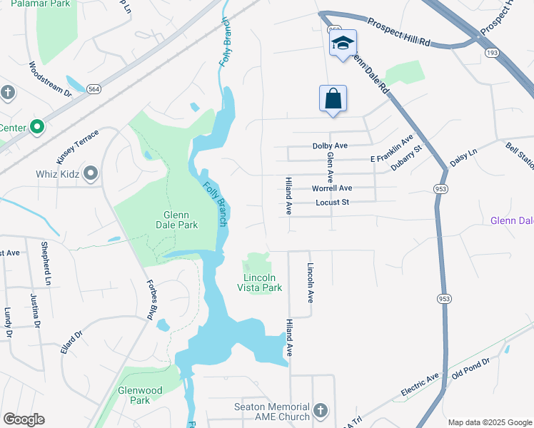 map of restaurants, bars, coffee shops, grocery stores, and more near 6107 Wood Pointe Drive in Glenn Dale