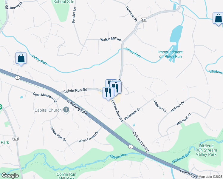 map of restaurants, bars, coffee shops, grocery stores, and more near 1146E Walker Road in Great Falls