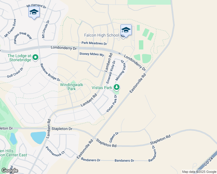 map of restaurants, bars, coffee shops, grocery stores, and more near 9773 Emerald Vista Drive in Peyton