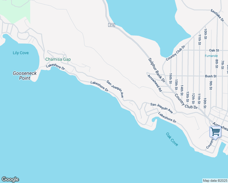 map of restaurants, bars, coffee shops, grocery stores, and more near 12630 Lakeshore Drive in Clearlake