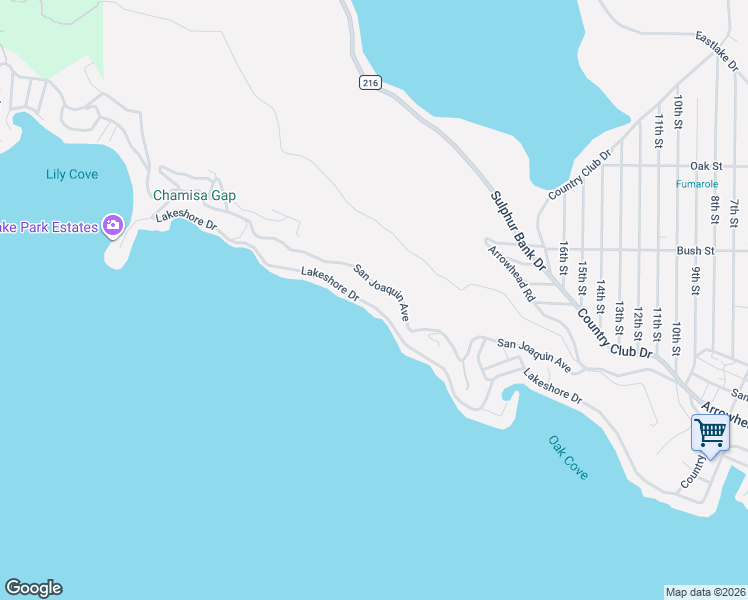map of restaurants, bars, coffee shops, grocery stores, and more near 12620 Lakeshore Drive in Clearlake