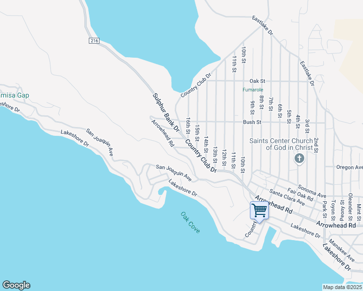 map of restaurants, bars, coffee shops, grocery stores, and more near 13020 Ridge Street in Clearlake