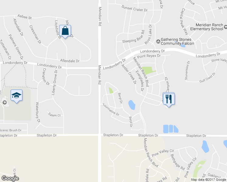 map of restaurants, bars, coffee shops, grocery stores, and more near 11830 Kalmath Way in Peyton