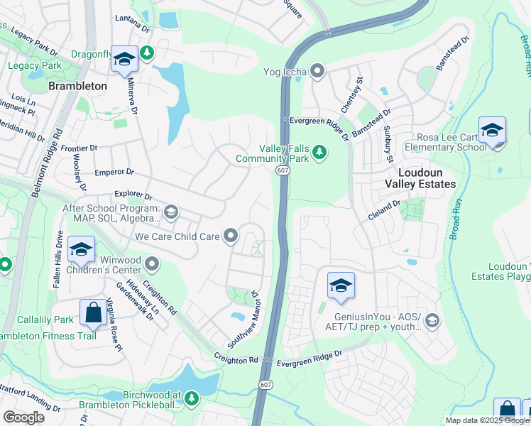 map of restaurants, bars, coffee shops, grocery stores, and more near 42947 Courtland Chase Square in Ashburn