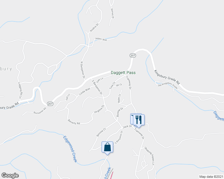 map of restaurants, bars, coffee shops, grocery stores, and more near 747 Tina Court in Stateline