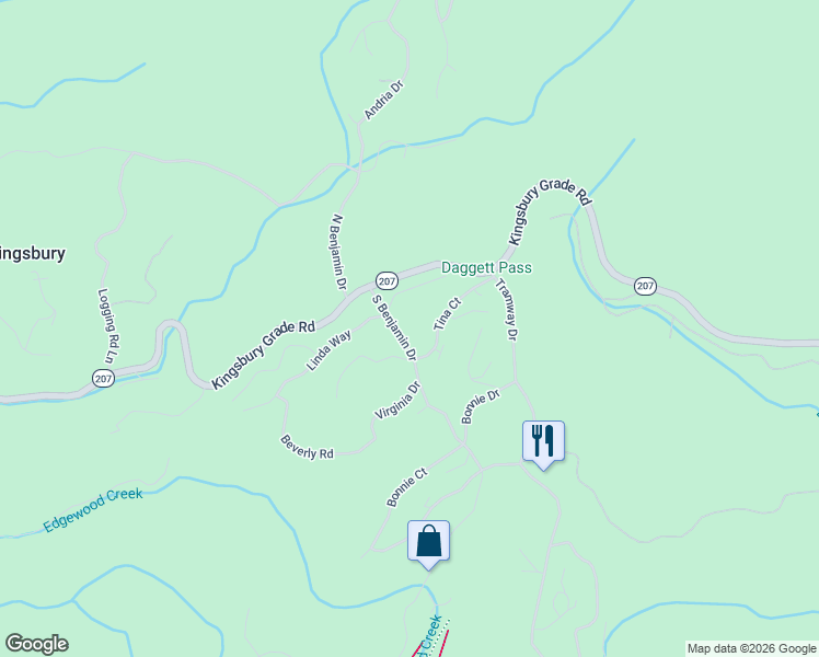 map of restaurants, bars, coffee shops, grocery stores, and more near 223 South Benjamin Drive in Stateline