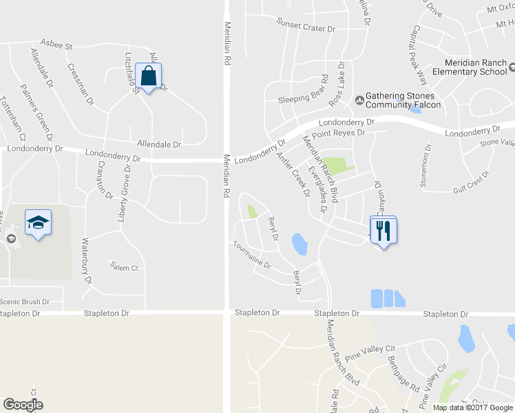 map of restaurants, bars, coffee shops, grocery stores, and more near 11830 Kalmath Way in Peyton