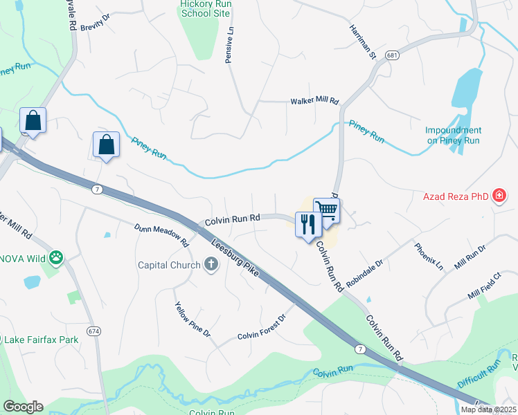map of restaurants, bars, coffee shops, grocery stores, and more near 1163 Mill Garden Court in Great Falls