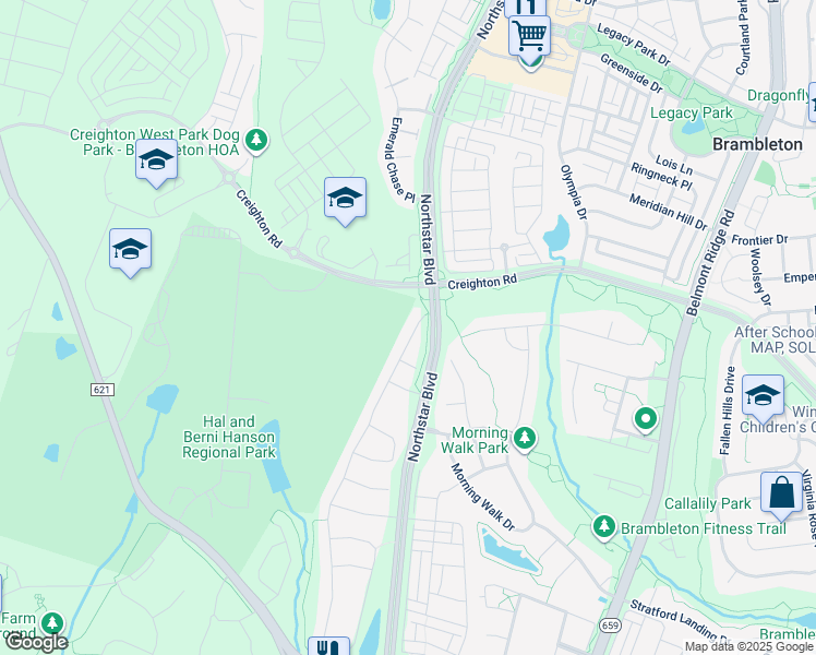 map of restaurants, bars, coffee shops, grocery stores, and more near 23209 Tradewind Drive in Ashburn