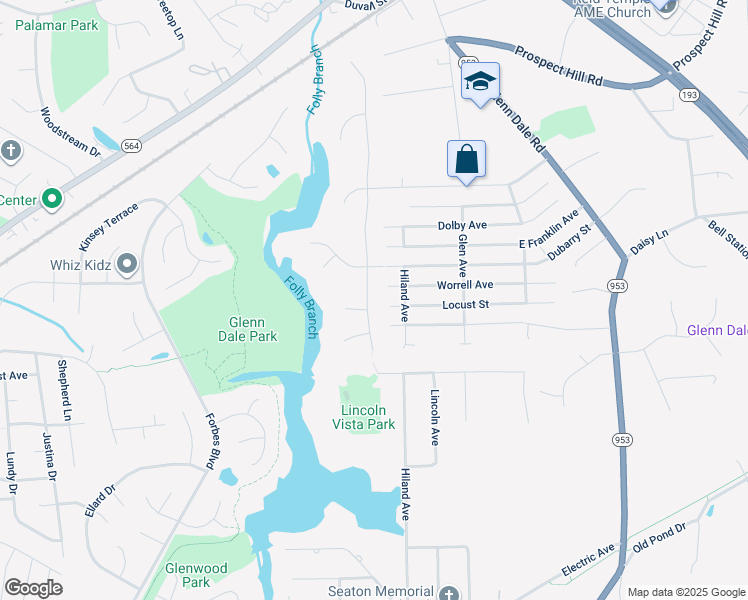 map of restaurants, bars, coffee shops, grocery stores, and more near 6203 Wood Pointe Drive in Glenn Dale