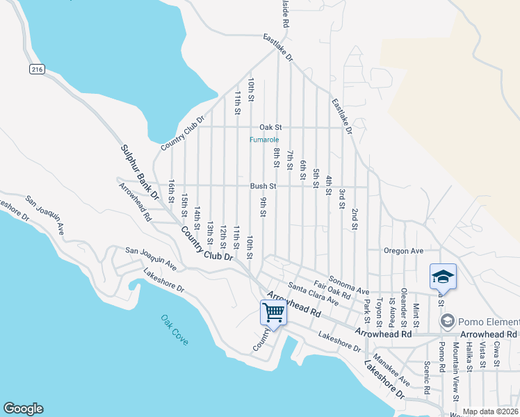 map of restaurants, bars, coffee shops, grocery stores, and more near 3271 9th Street in Clearlake