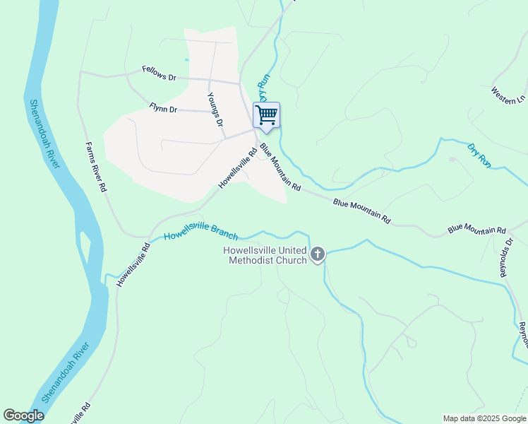 map of restaurants, bars, coffee shops, grocery stores, and more near 160 Blue Mountain Road in Front Royal