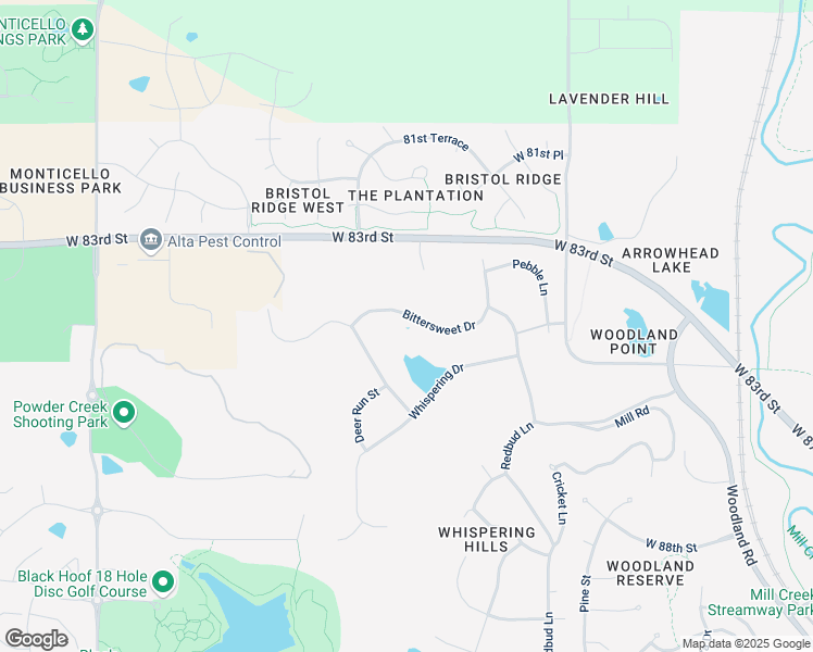 map of restaurants, bars, coffee shops, grocery stores, and more near 21204 Bittersweet Drive in Lenexa