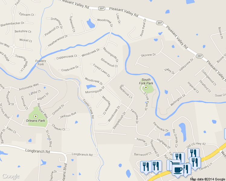 map of restaurants, bars, coffee shops, grocery stores, and more near 9096 Timberbrook Lane in Florence