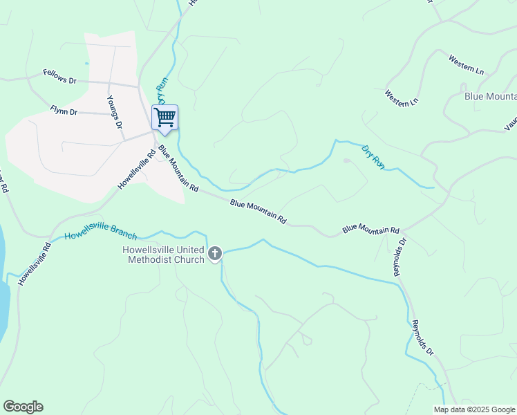 map of restaurants, bars, coffee shops, grocery stores, and more near 423 Blue Mountain Road in Front Royal