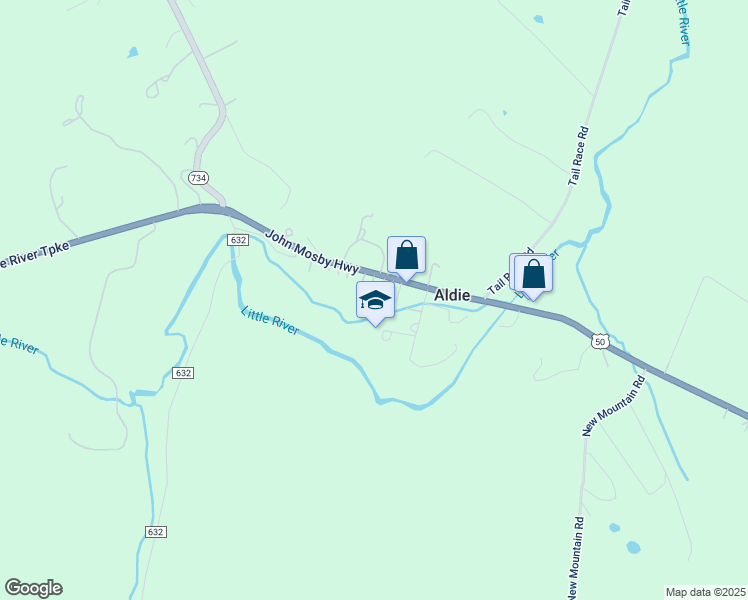 map of restaurants, bars, coffee shops, grocery stores, and more near 39307 John Mosby Hwy in Aldie