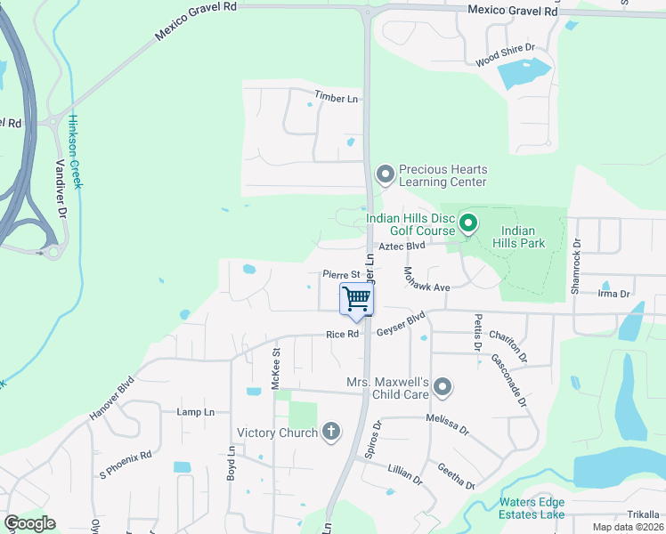 map of restaurants, bars, coffee shops, grocery stores, and more near 4619 Pierre Street in Columbia