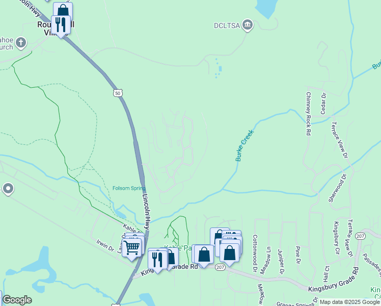 map of restaurants, bars, coffee shops, grocery stores, and more near 77 Rubicon Circle South in Stateline