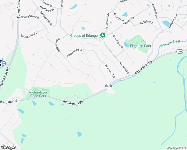 map of restaurants, bars, coffee shops, grocery stores, and more near 3494 Ridgewood Drive in Erlanger