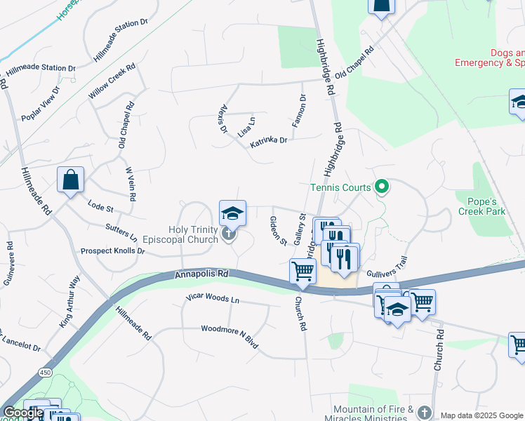 map of restaurants, bars, coffee shops, grocery stores, and more near 13209 Global Street in Bowie