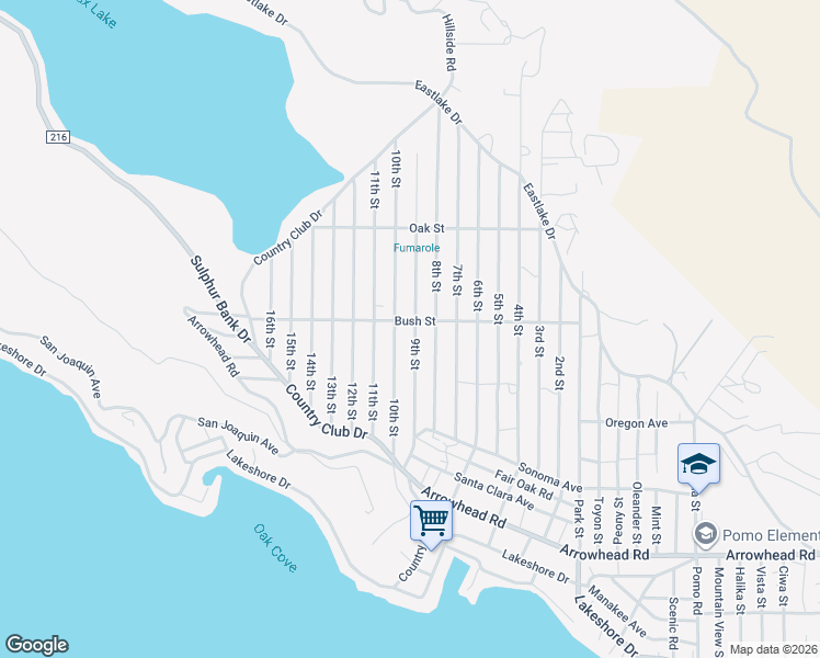map of restaurants, bars, coffee shops, grocery stores, and more near 3211 9th Street in Clearlake