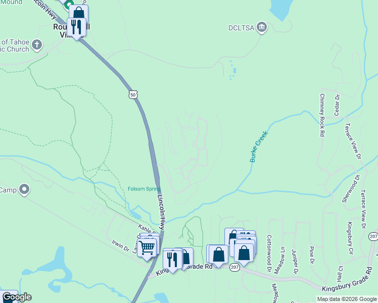 map of restaurants, bars, coffee shops, grocery stores, and more near 42 Burke Creek Circle in Zephyr Cove