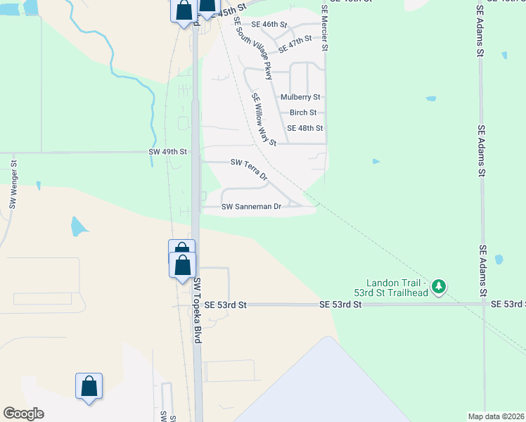 map of restaurants, bars, coffee shops, grocery stores, and more near 201 Southwest Sanneman Drive in Topeka
