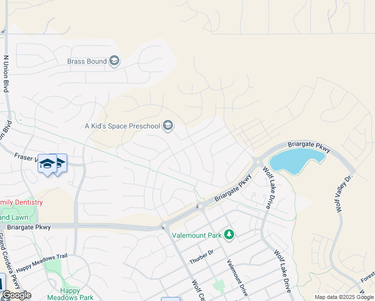 map of restaurants, bars, coffee shops, grocery stores, and more near 10285 Ravenclaw Drive in Colorado Springs